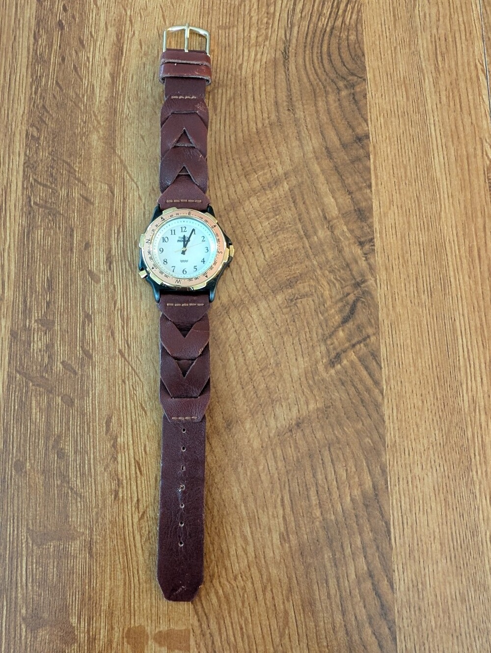 Vintage Mens Timex Watch Brown Leather Band